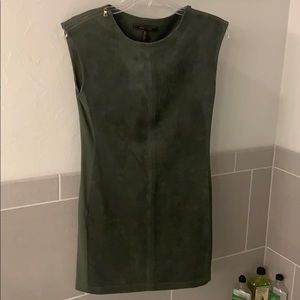 BCBG imitation suede dress with stretch on sides.